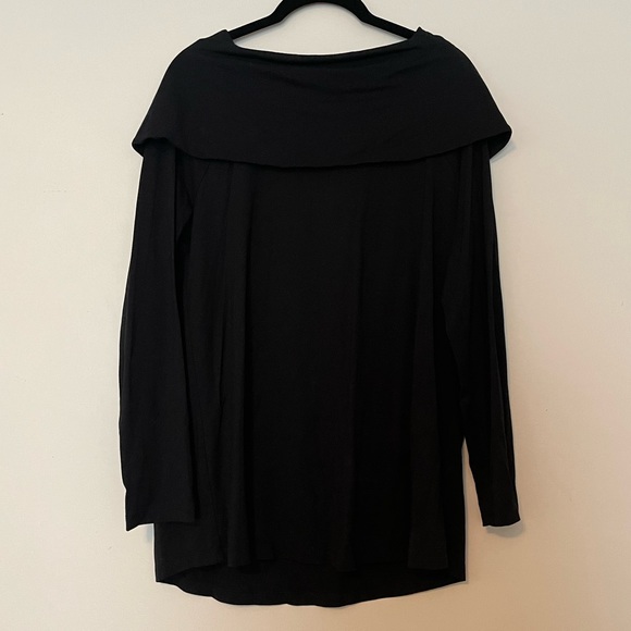 3/15💚 Joseph A. Black Over the Shoulder Long Sleeve Modal Top Size M - Picture 3 of 7